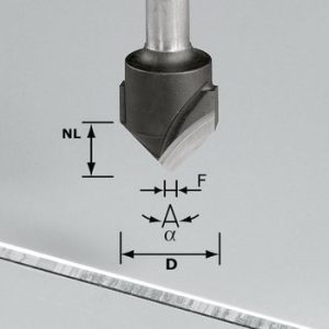 Festool Fresa para ranhuras em V HW S8 D18-90°/Alu